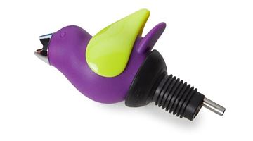 Picture of ChirpyTop Chirping Wine Pourer: Purple & Green
